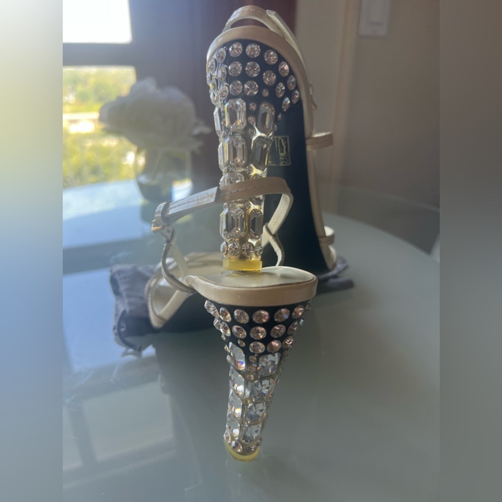 Stunning Swarovski / off white  only worn once size 8 Miu Miu heels